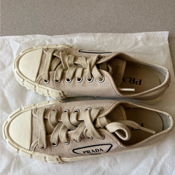 Prada Canvas Sneakers, 36.5, Tan, Women’s - Picture 9 of 10